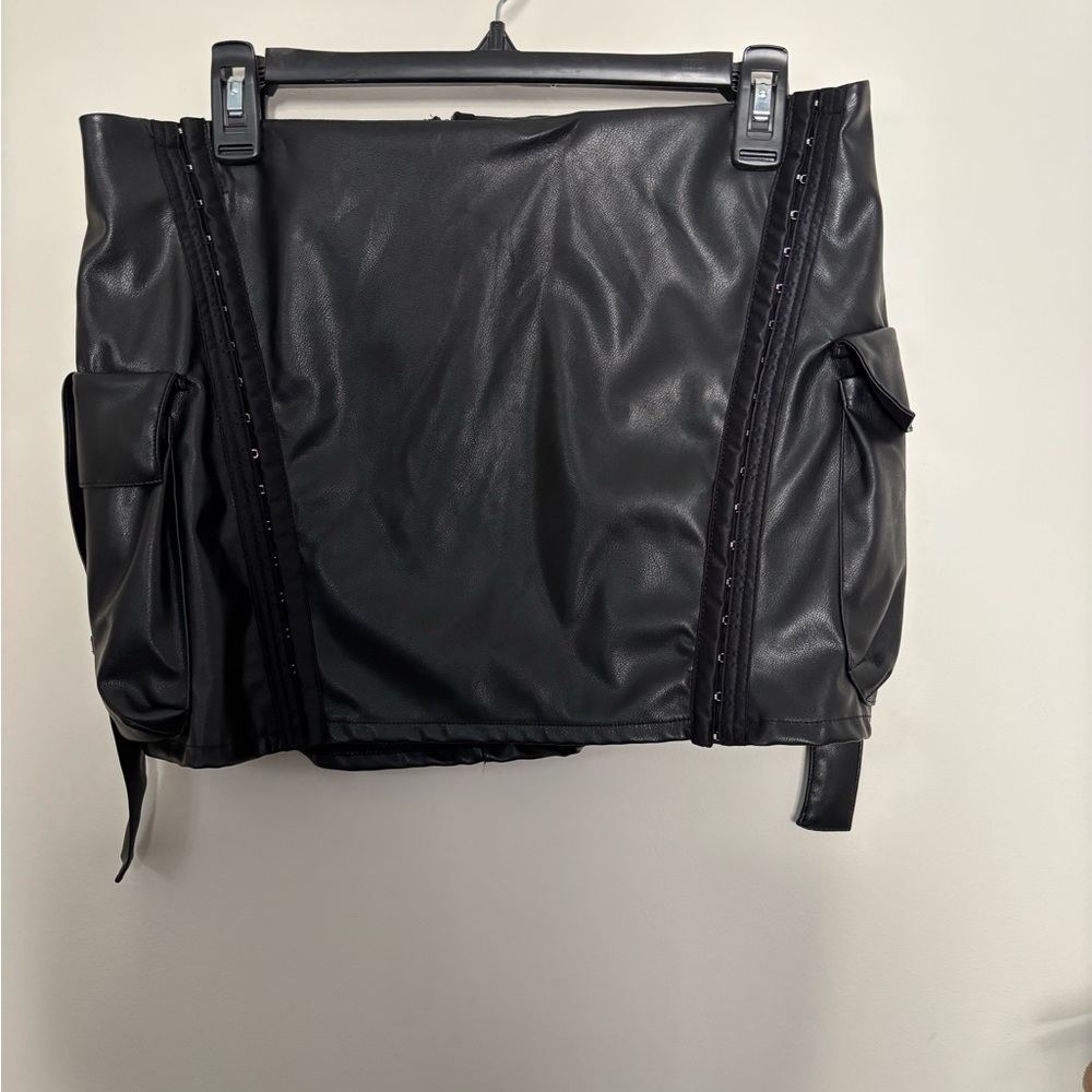 Fashion Nova Black Faux Leather Skirt